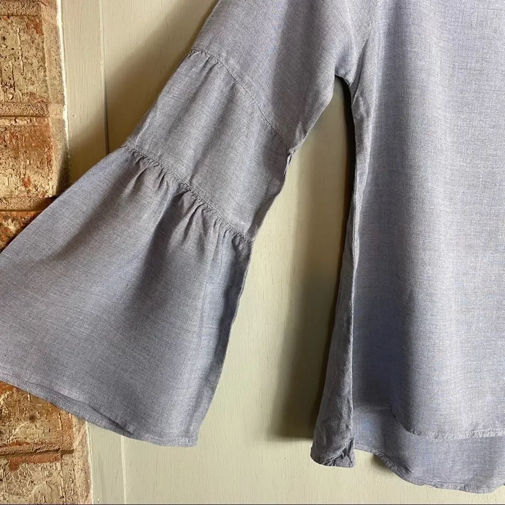 Cloth & Stone chambray bell sleeve shirt XS - Picture 3 of 7